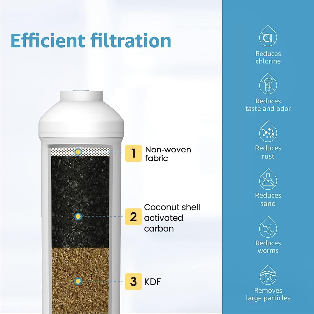 AQUA CREST 5KDC Under Sink Water Filtration System, Direct Connect Under Sink Water Filter, NSF/ANSI Tested 5K Gallons Ultra High Capacity, USA Tech